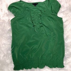 Banana Republic Green Cap Sleeve Blouse -(XS)